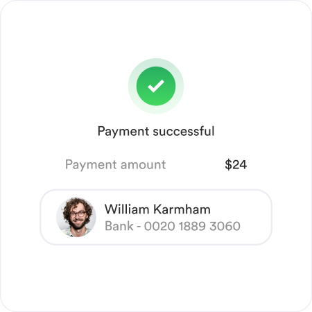 Screenshot of payment success screen in Share app